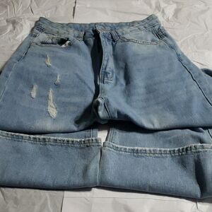 Men's Light Blue Distressed Jeans
